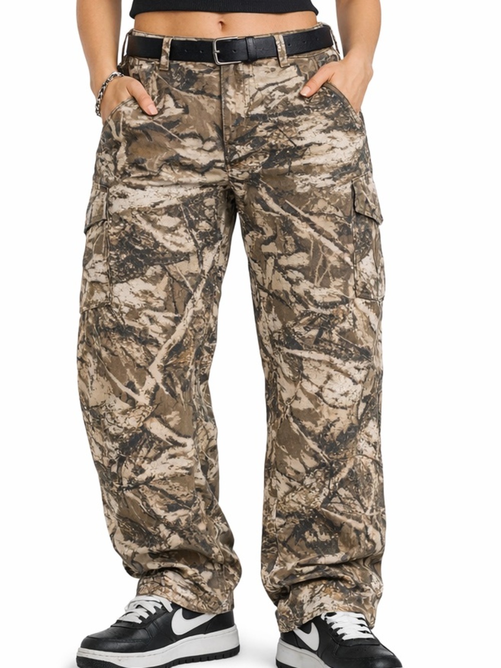 Camo Cargo Pants in Brown/Beige
